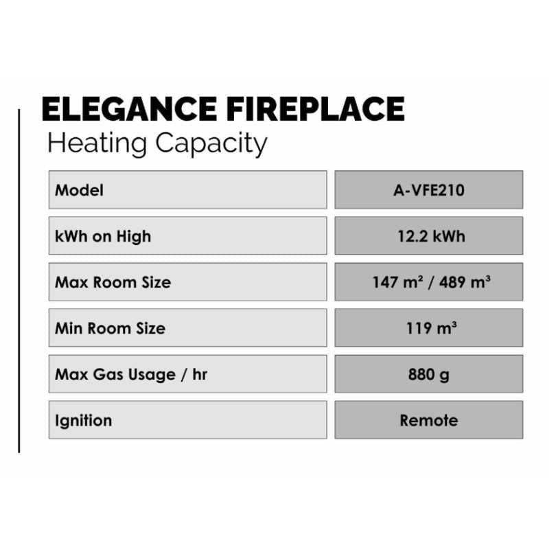 Elegance Gas Fireplace - Specification
