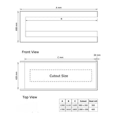 Canto Three, Flueless Gas Fireplace, Black