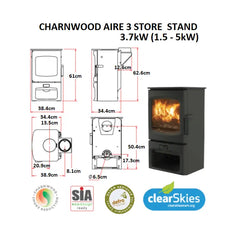 Charnwood - Aire 3 Fireplace with Stand